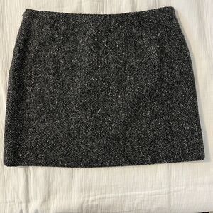 KORS Michael Kors Mini Skirt Gray Virgin Wool Womens Size 8 Lined Tweed Designer